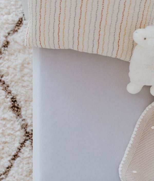 Babylove, Grå dra-på-laken 80x160 til juniorseng/barneseng