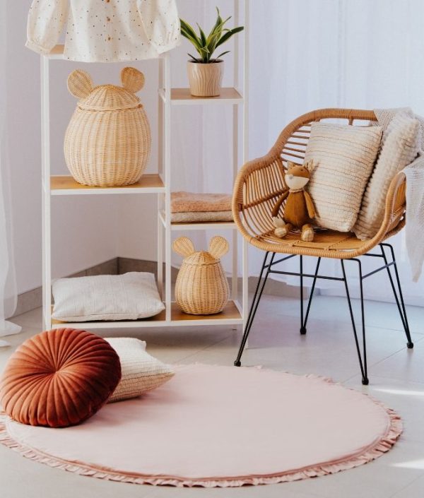 Babylove, rund lekematte med volanger 120 cm, rosa