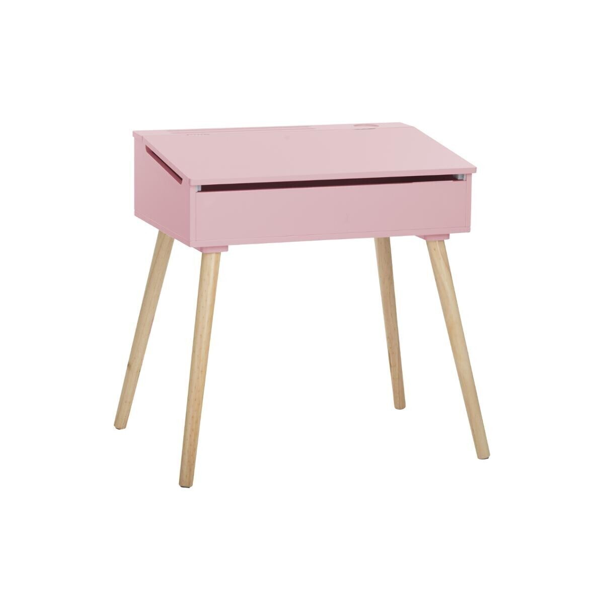 Skrivebord med oppbevaring, rosa
