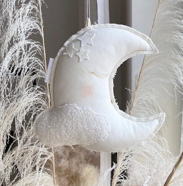 Cotton & Sweets, sengemobil veggdekorasjon hvit måne