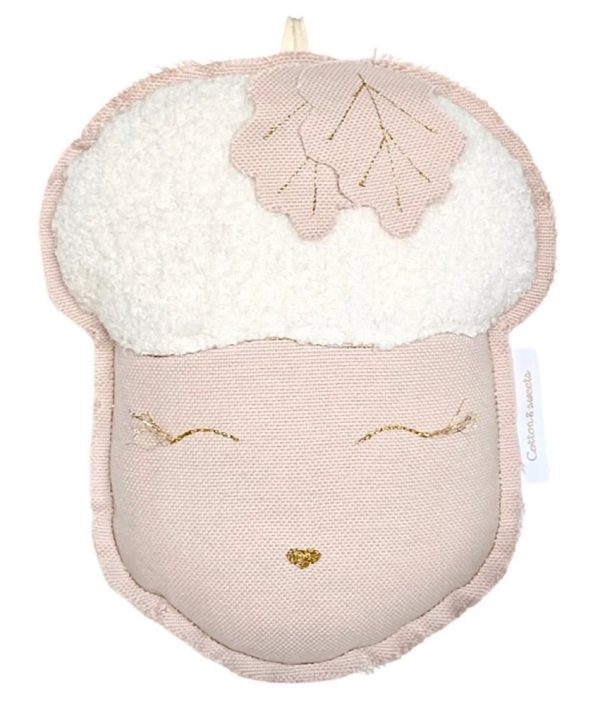 Cotton & Sweets, sengemobil veggdekorasjon pudderrosa eikenøtter
