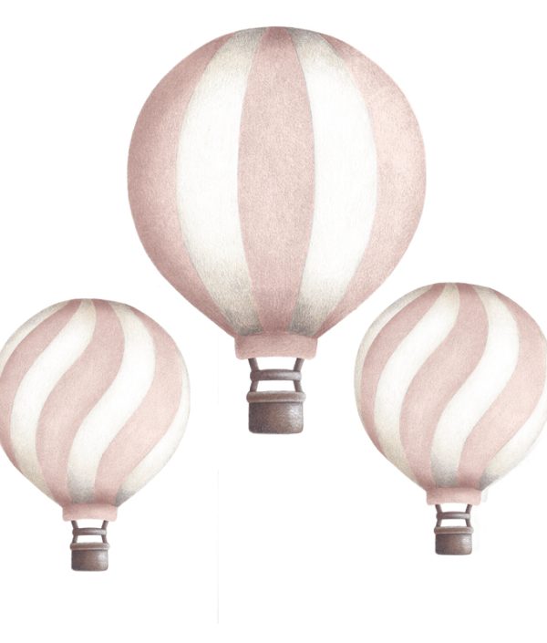 Lys rosa luftballonger vintage veggklistremerker, Stickstay