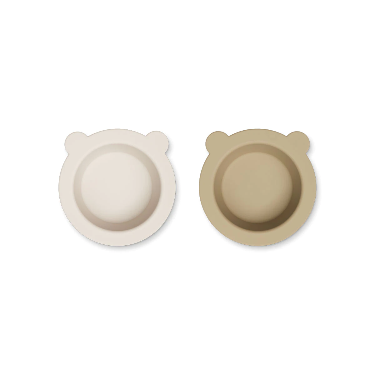 Liewood, 2-pack silikonskål med sugekopp Peony, Sandy oat mix