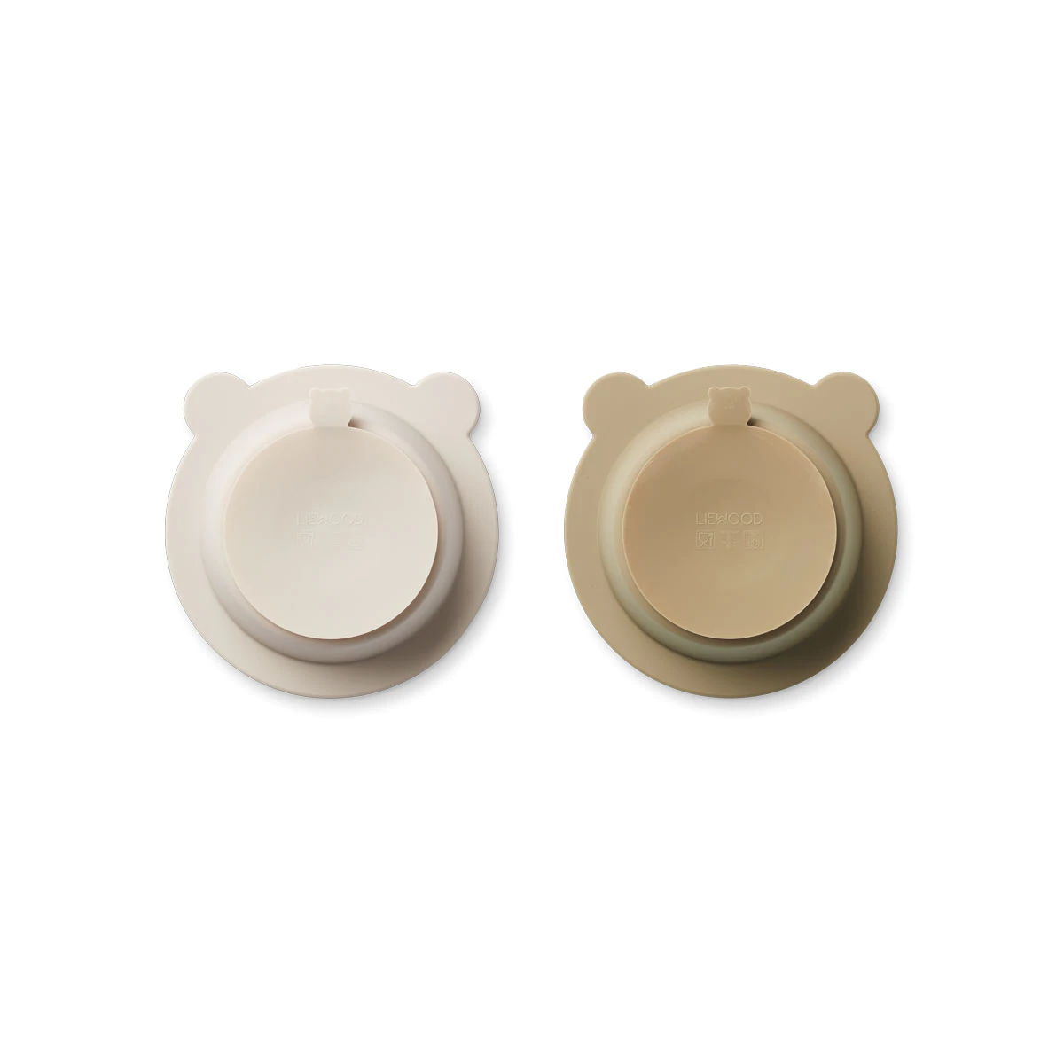 Liewood, 2-pack silikonskål med sugekopp Peony, Sandy oat mix - Bilde 3