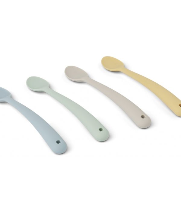 Liewood, Siv silikonskje 4-pack, Dusty mint multi mix