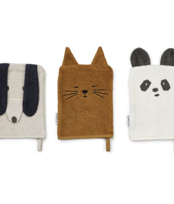 Liewood vaskekluter 3-pack Sylvester, Animal Mix