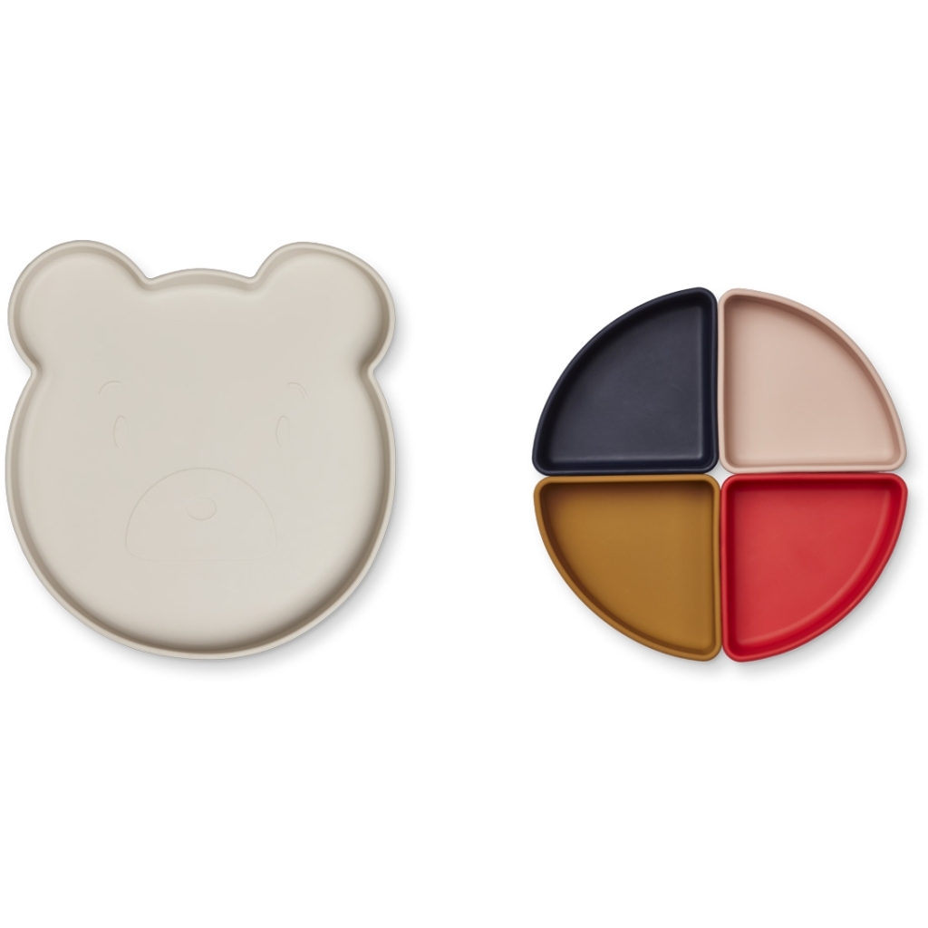 Liewood, Arne silikontallrik med rom, Mr Bear sandy multi mix - Bilde 2