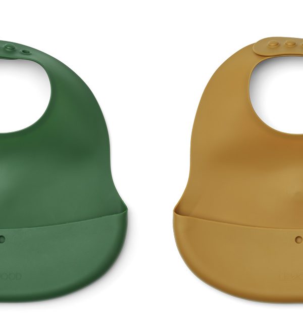 Liewood, Ember Silikon smekke 2-pack, Golden caramel mix