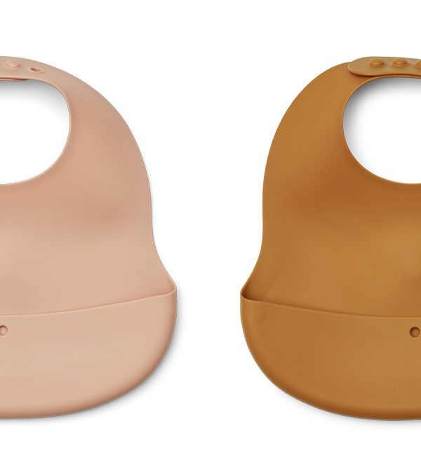 Liewood, Ember Silikon smekke 2-pack, Tuscany rose/mustard mix