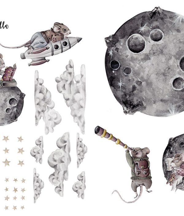 Dekorillo, veggklistremerke Cosmic Little Mouse