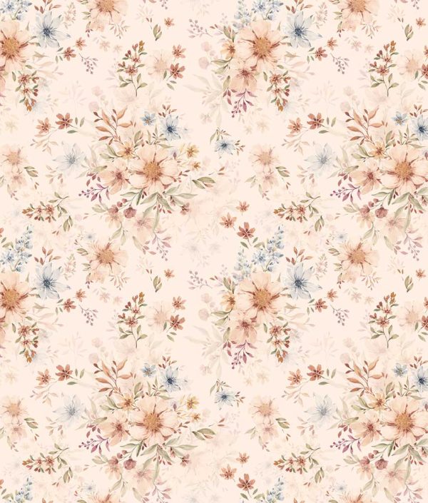Dekornik, tapet Blomster med oransje