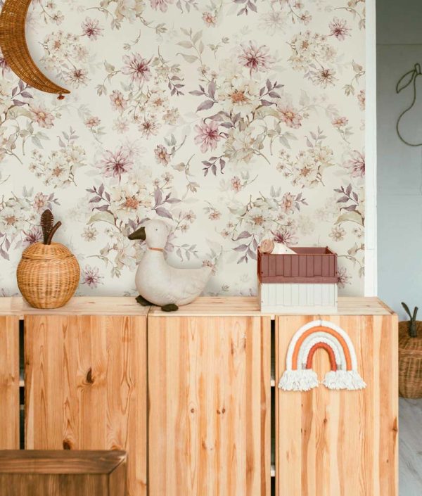 Dekornik, tapet Blomster med fiolett
