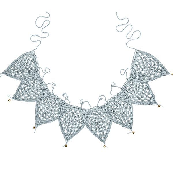 Numero 74, heklet vimpelslynge, Sweet blue
