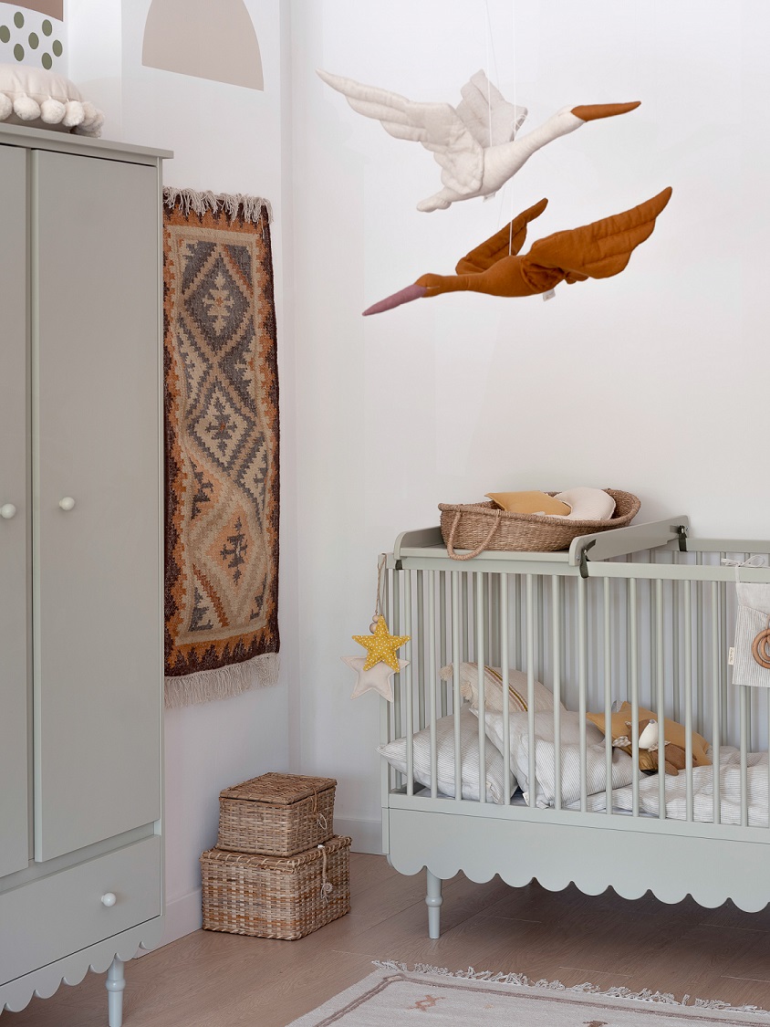 Mustard stork av lin, veggdekorasjon - Bilde 2