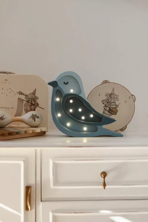 Little Lights, Nattlampe til barnerommet, Liten fugl Denim - Bilde 2