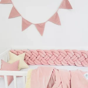Sengehest, tynn flette - Dusty Pink