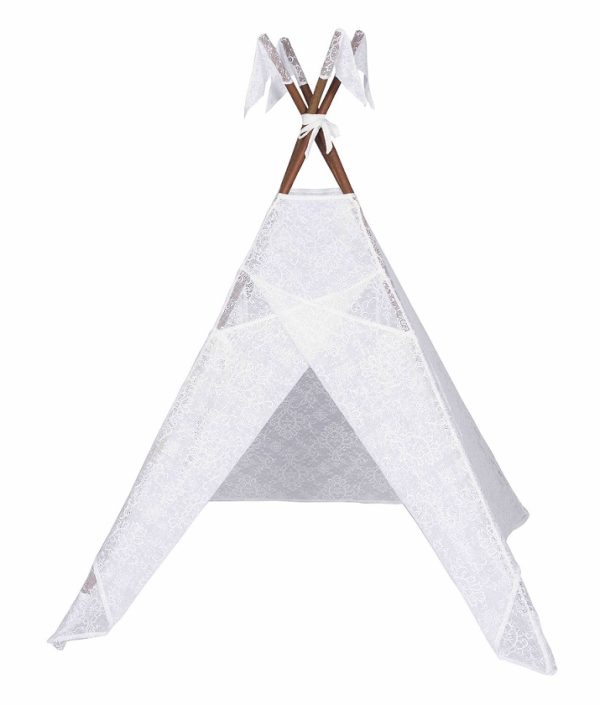 Numero 74, tipi-telt til barnerommet, Hvit blonder