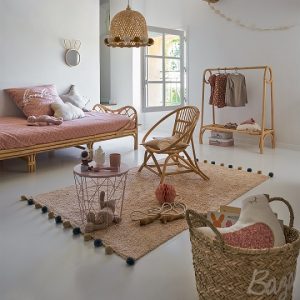 Bambus taklampe med pompom