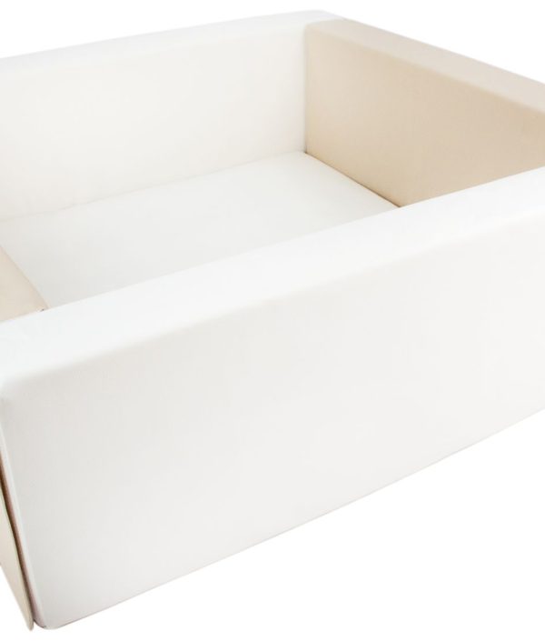 Rektangulært beige/hvitt ballbasseng 80x80x30 cm (valgfri ballfarge)