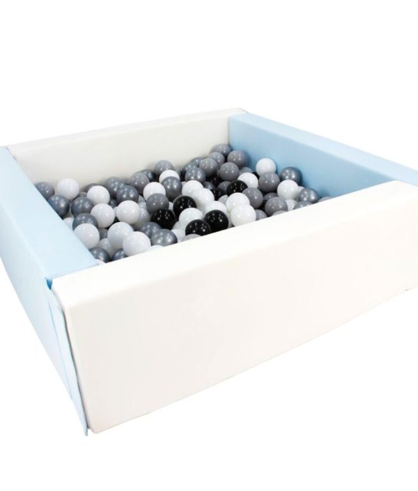 Rektangulært blå/hvitt ballbasseng 80x80x30 cm (valgfri ballفarge)