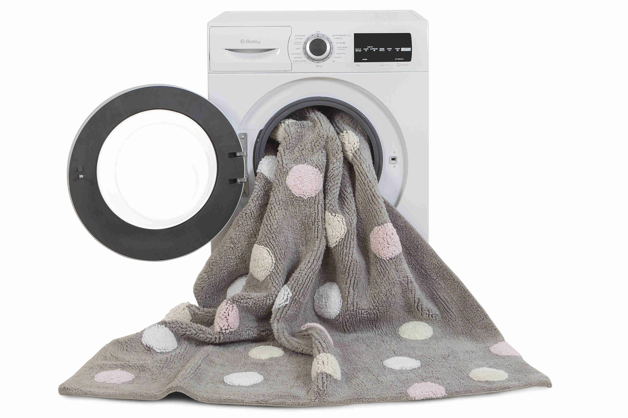 Lorena Canals teppe til barnerommet 120 x 160, polka grey/blue - Bilde 3