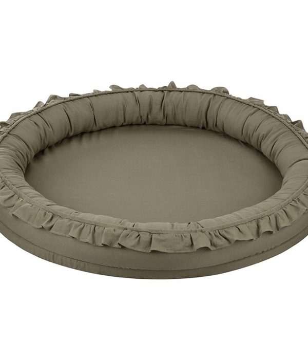 Cotton & Sweets olivenfarget junior nest i 100% lin