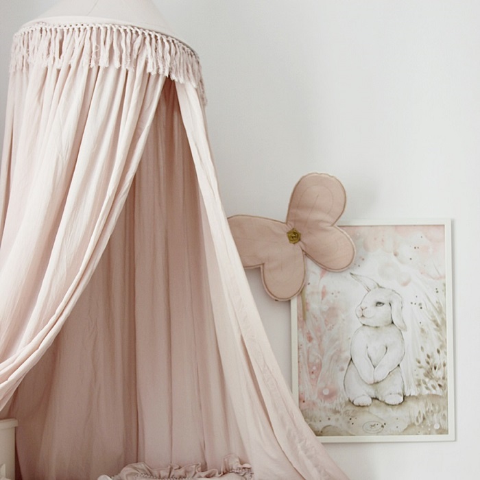 Boho rosa sengehimmel i bomull til barnerommet, Cotton & Sweets - Bilde 2
