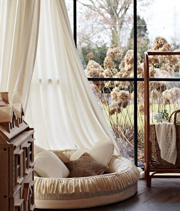 Boho vanilje sengehimmel i bomull til barnerommet, Cotton & Sweets