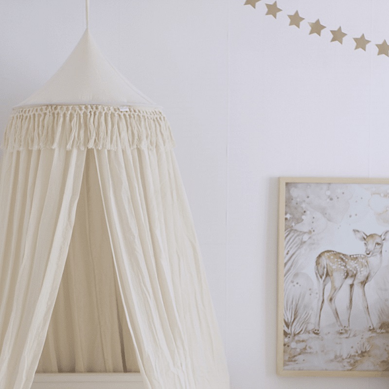 Boho vanilje sengehimmel i bomull til barnerommet, Cotton & Sweets - Bilde 5
