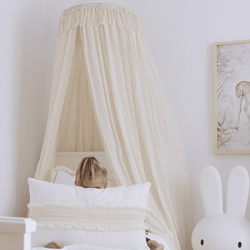 Boho vanilje sengehimmel i bomull til barnerommet, Cotton & Sweets - Bilde 6
