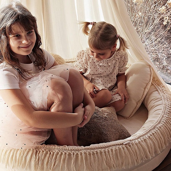Boho vanilje sengehimmel i bomull til barnerommet, Cotton & Sweets - Bilde 7