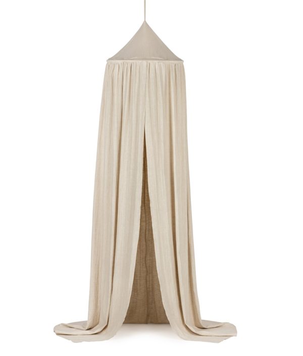 Natur/beige sengbaldakin av lin til barnerommet med lysslynge , Cotton&Sweets
