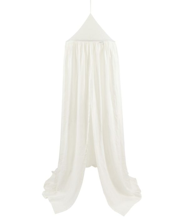Hvit sengehimmel av lin til barnerommet med lysslynge, Cotton&Sweets