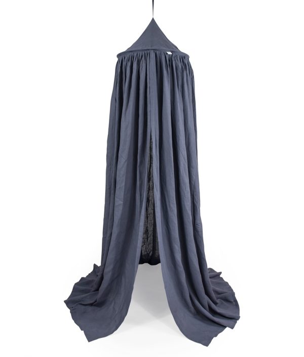 Denim sengehimmel av lin til barnerommet med lysslynge, Cotton & Sweets