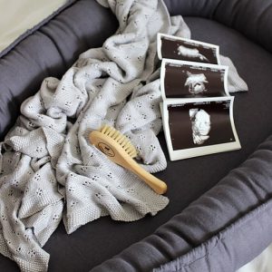 Cotton & Sweets, denim klassisk babynest i 100 % lin