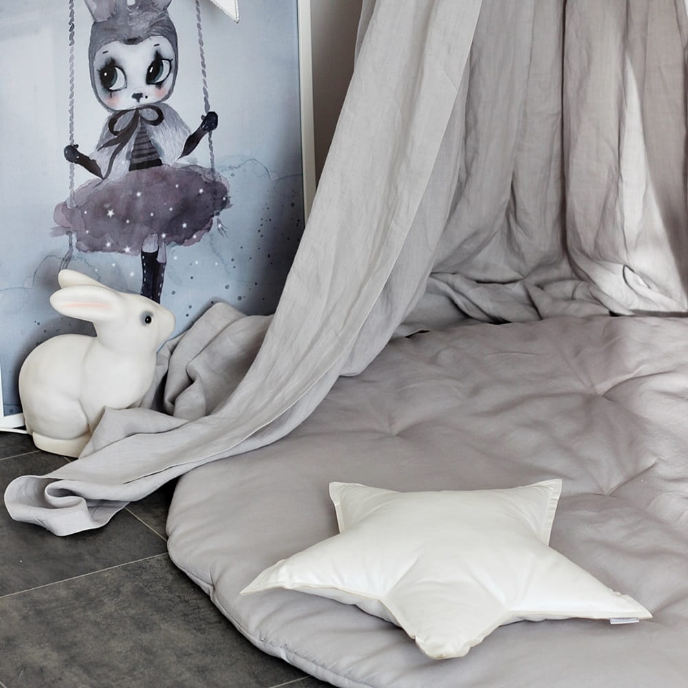 Lysegrå eksklusiv lekematte av lin, Pure Nature, Cotton&Sweets - Bilde 2