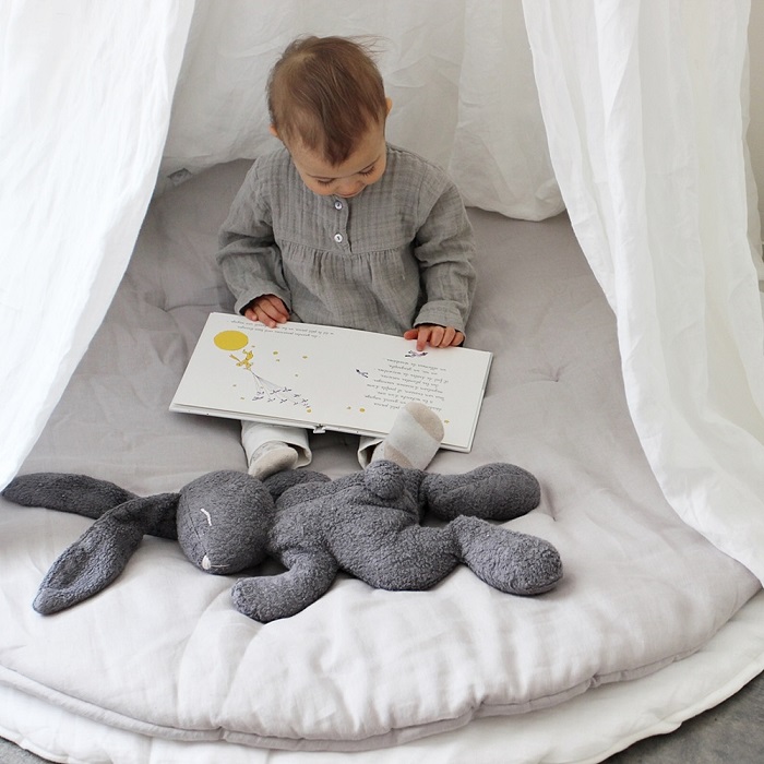 Lysegrå eksklusiv lekematte av lin, Pure Nature, Cotton&Sweets - Bilde 4