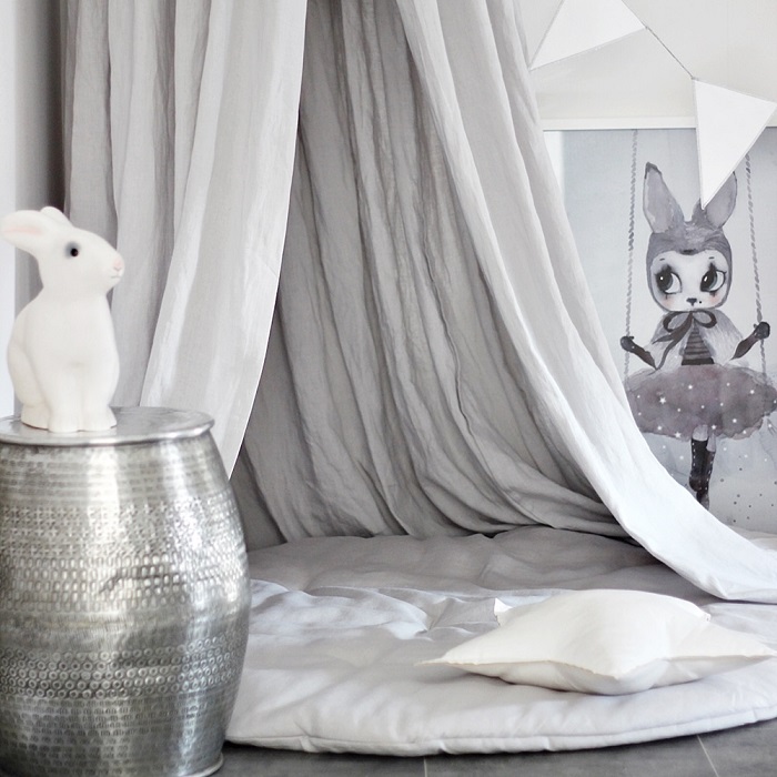 Lysegrå eksklusiv lekematte av lin, Pure Nature, Cotton&Sweets - Bilde 6