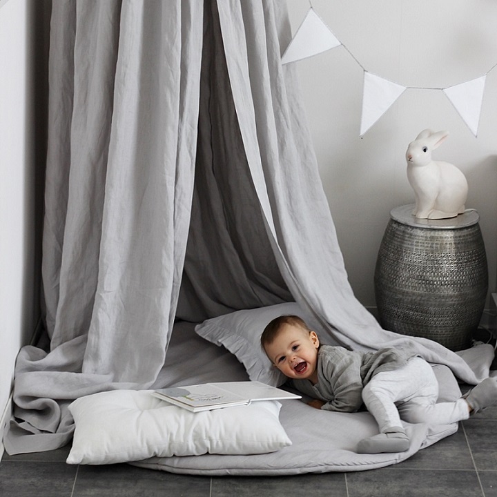Lysegrå eksklusiv lekematte av lin, Pure Nature, Cotton&Sweets - Bilde 3