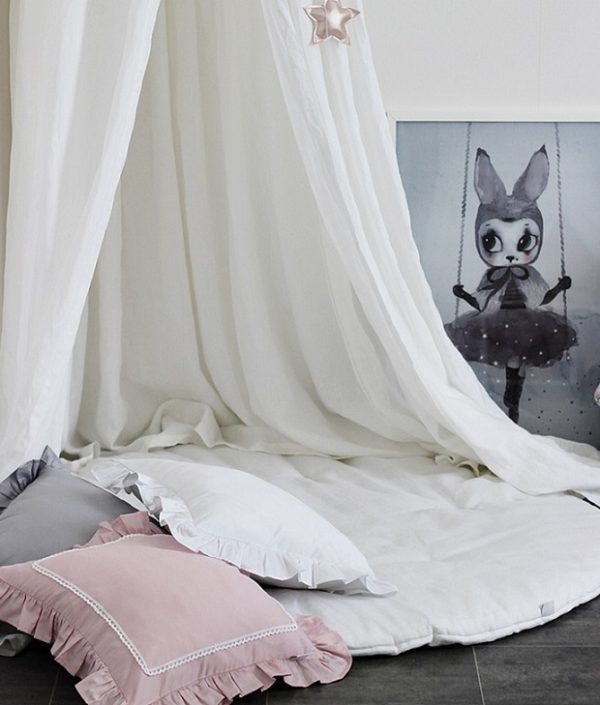 Hvit eksklusiv lekematte av lin, Pure Nature, Cotton&Sweets