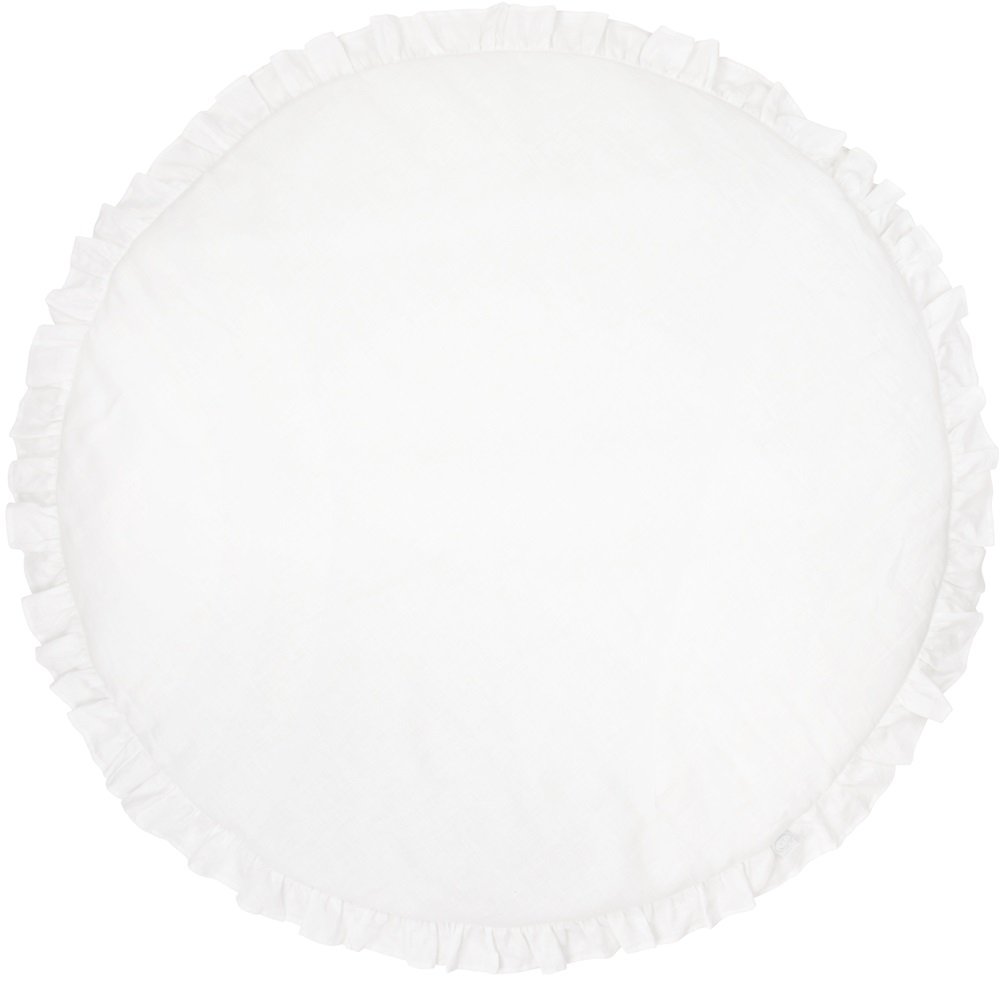 Hvit lekematte av lin med volang, Cotton&Sweets