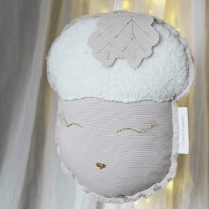 Cotton & Sweets, sengemobil veggdekorasjon pudderrosa eikenøtter