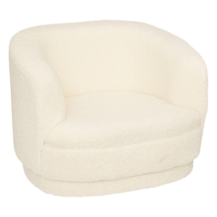 Sofa beanbag lenestol boucle, hvit