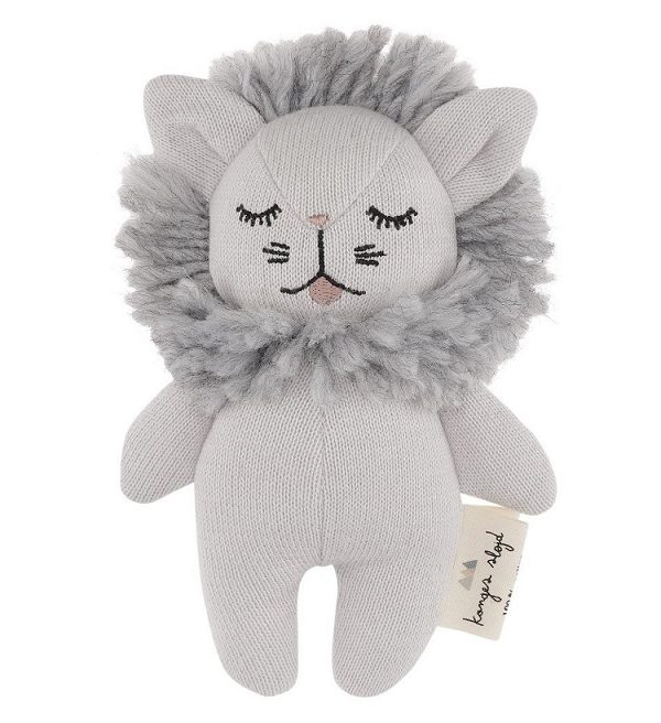 Konges Sløjd, skrangle leke, Mini lion grey