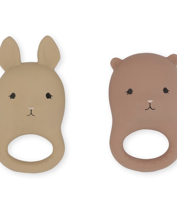 Konges Sløjd, biteleker Rabbit Bear, 2-pakk