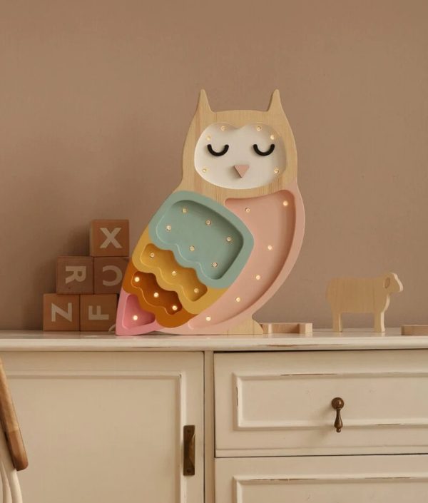 Little Lights, Nattlampe til barnerommet, Ugle Retro rainbow