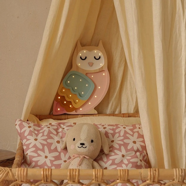 Little Lights, Nattlampe til barnerommet, Ugle Retro rainbow - Bilde 4