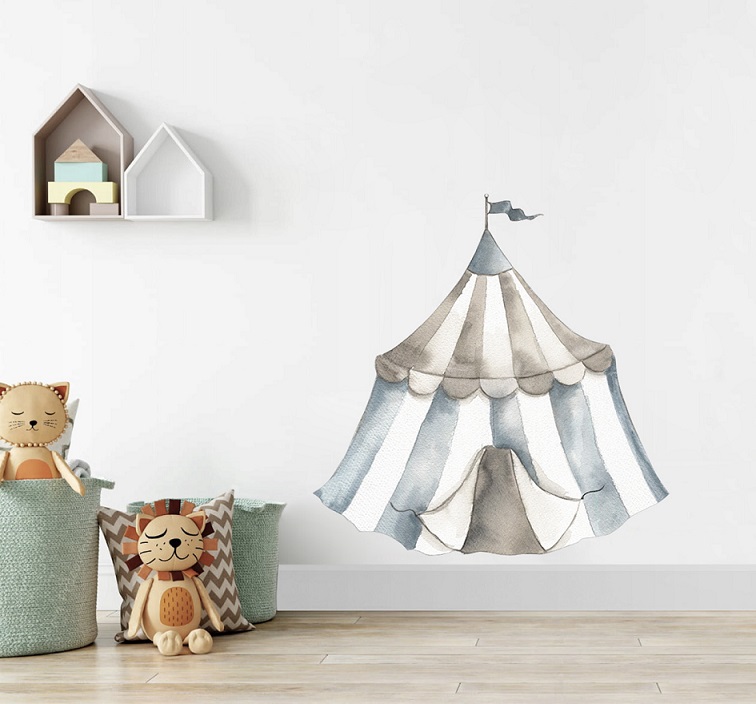 Babylove, veggklistremerke Sirkustelt dusty blue