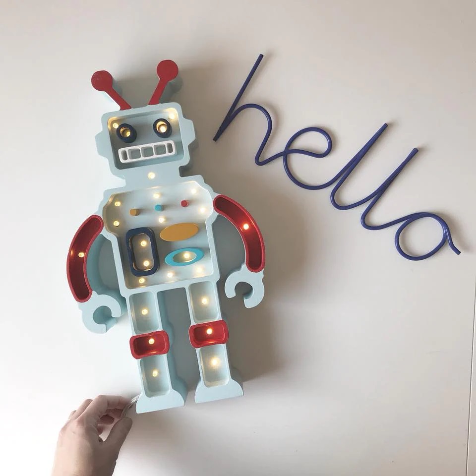 Little Lights, Nattlampe til barnerommet, Robot Metallic blue - Bilde 4