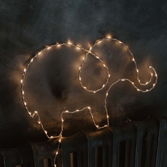 Nattlampe til barnerommet, Elefant gull